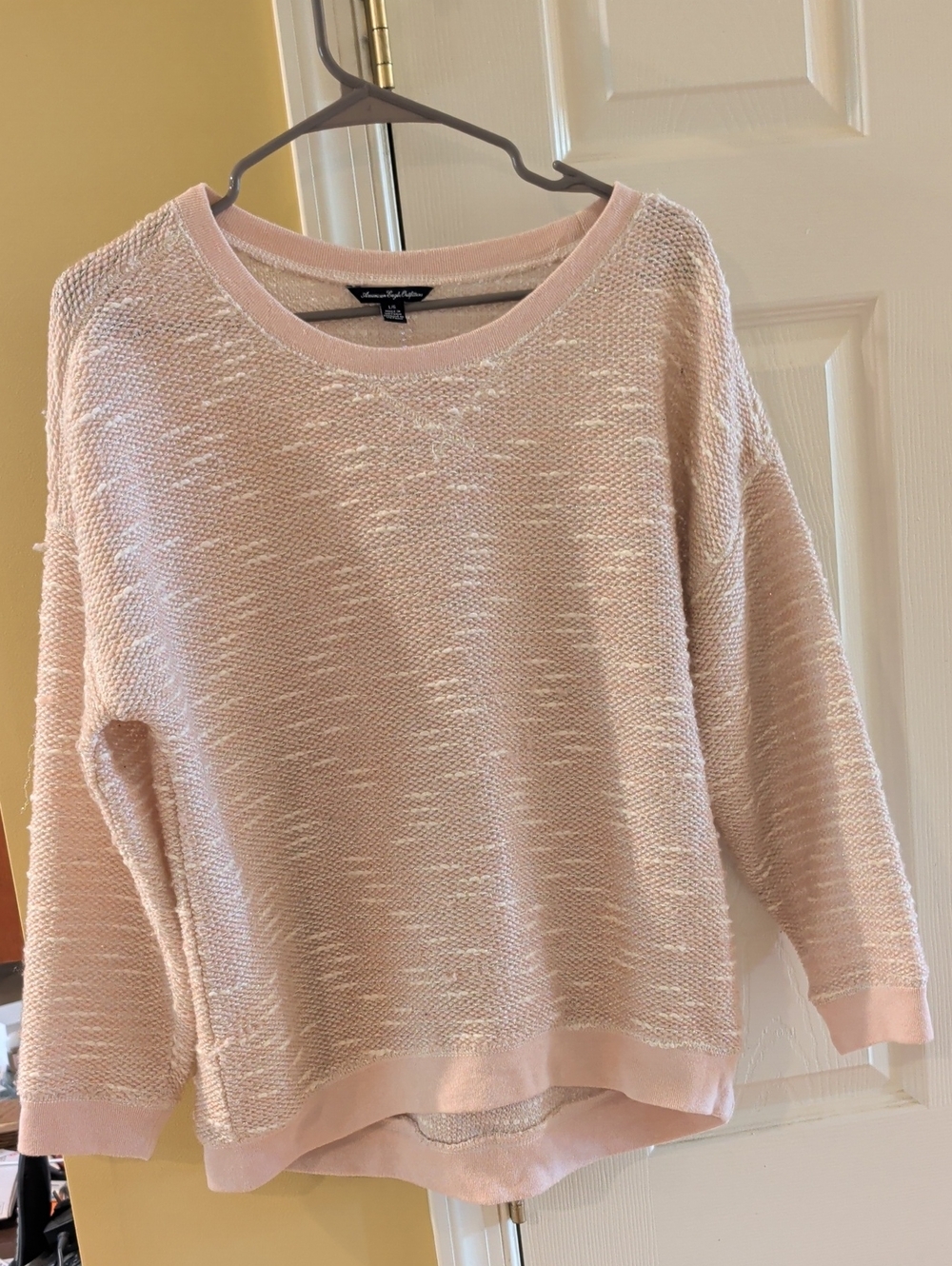 American Eagle Outfitters Pale Pink Scoop Neck Knit Sweater